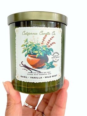 Leoben Company Basil Vanilla Wild Mint Scented Candle - Green